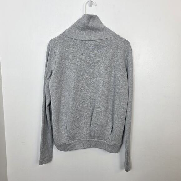 Alo Yoga Gray Sporty Fleece Athleisure Neutral Turtleneck Pullover Size Small - Picture 4 of 6